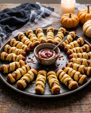 Momies feuilletées à la moutarde, apéritif Halloween croustillant